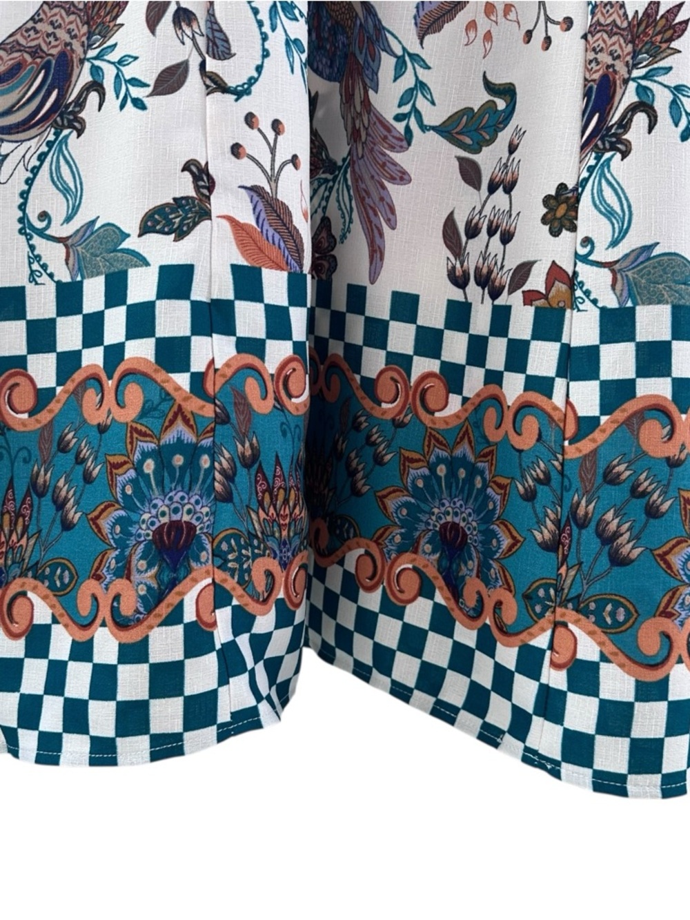 Rachel Zoe Maxi Dress Floral Botanical Peacocks Size 8 Boho Summer Vacation NWT - Picture 13 of 16